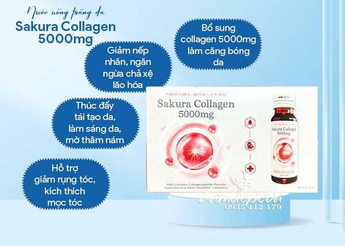 Nước uống Sakura Collagen 5000mg của Nhật Bản 10 chai 33