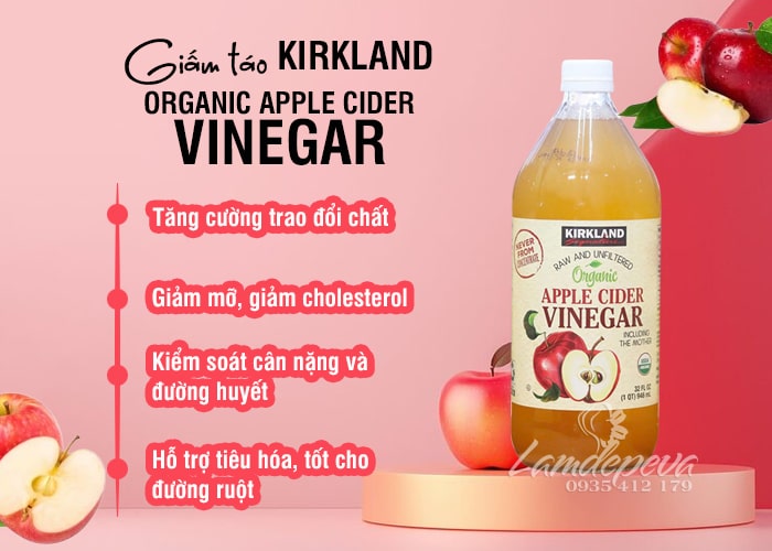 Giấm táo hữu cơ Kirkland Organic Apple Cider Vinegar 946ml 4