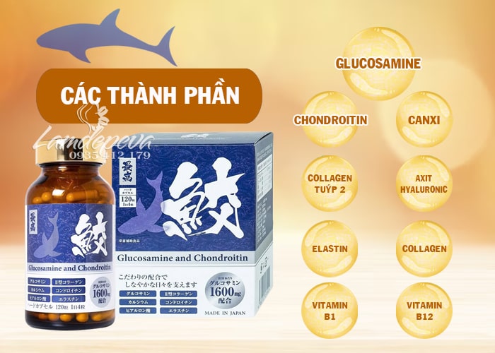 Bổ khớp Glucosamine And Chondroitin Jpanwell hộp 120 viên 99 Bổ khớp Glucosamine And Chondroitin Jpanwell hộp 120 viên 99