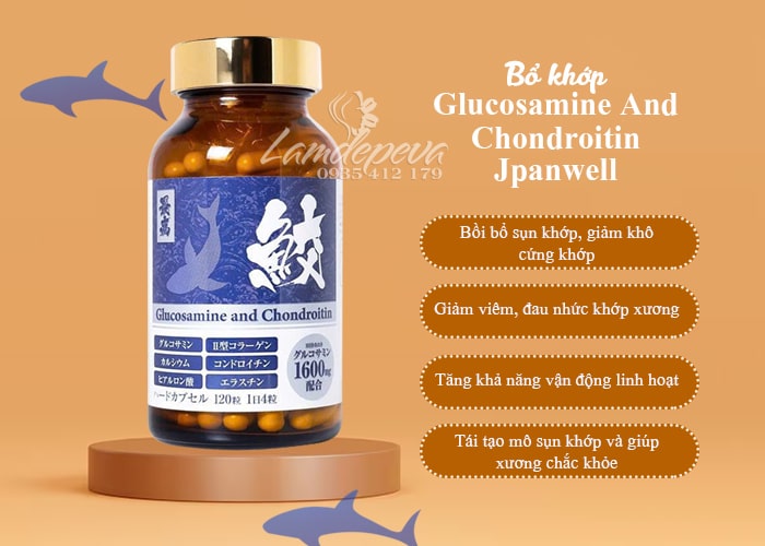 Bổ khớp Glucosamine And Chondroitin Jpanwell hộp 120 viên 22 Bổ khớp Glucosamine And Chondroitin Jpanwell hộp 120 viên 22