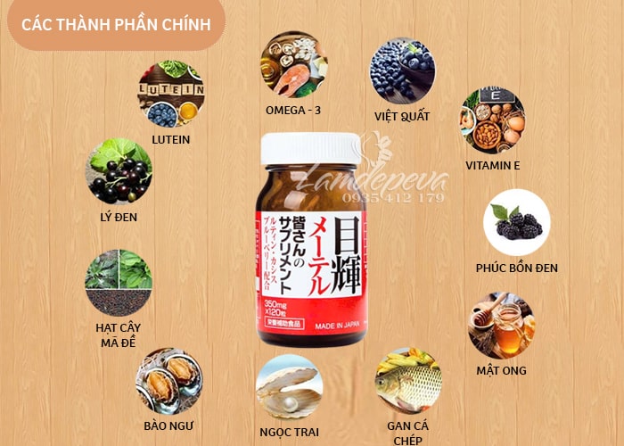 Bổ mắt Mêtel Gold Jpanwell của Nhật Bản thành phần