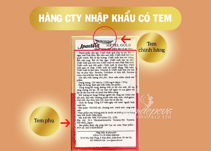 Bổ mắt Mêtel Gold Jpanwell chính hãng Nhật Bản