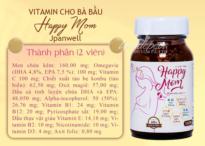 Vitamin tổng hợp Happy Mom Jpanwell thành phần